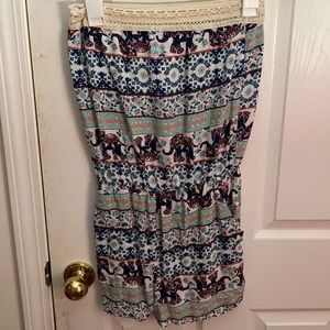 Elephant Print Romper